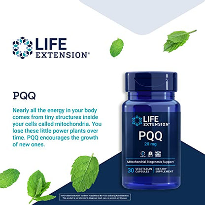 Life Extension Pqq Caps With Bio Pqq 20 Mg - 30 Vegetarian Capsules