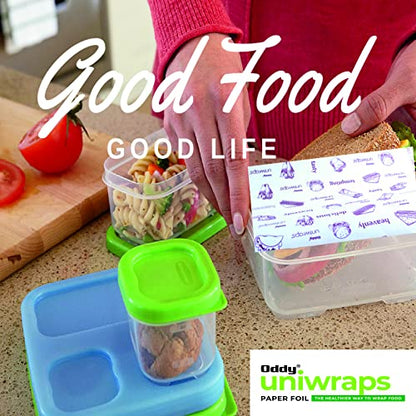Oddy Uniwraps Food Wrapping Paper Sheets | Wrap Roti, Parantha, Sandwich, Burger & More! Keep Food Safe & Fresh | 10x12 Inches, Pack of 100 Sheets