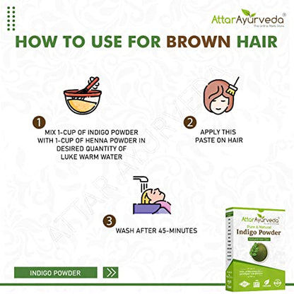 Attar Ayurveda Indigo Powder for black Hair (200 grams)