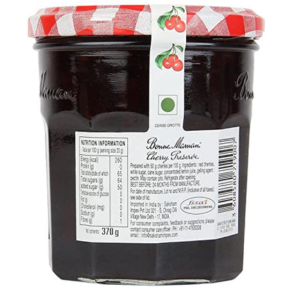 Bonne Maman Cherry Preserve, Marmalade Fruit Jam, 13 oz / 370 g