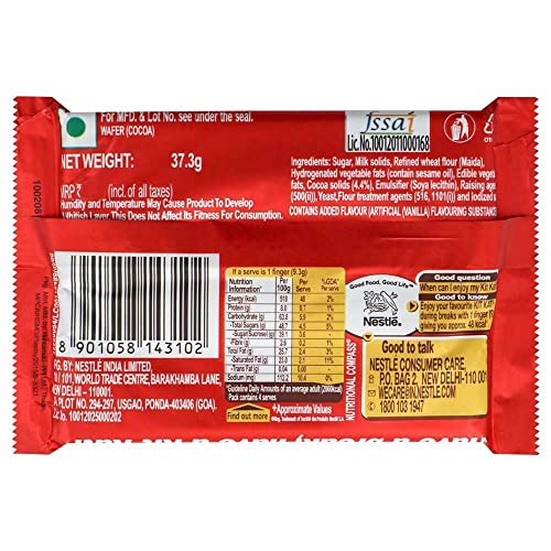 Nestle Kitkat Milk Chocolate, 37.5g (Pack of 10)