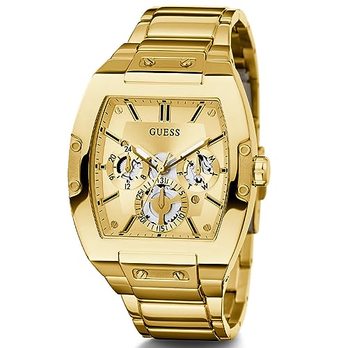 GUESS Mens 43 mm Phoenix Champagne Dial Stainless Steel Analog Watch - GW0456G2