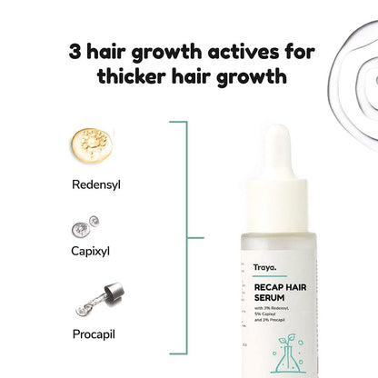 Traya Natural Hair Growth Serum With 3% Redensyl, 5% Capixyl, 3% Procapil For Increasing Hair Thickn, For Hair Fall Control & Growth (30Ml), 100 Grams