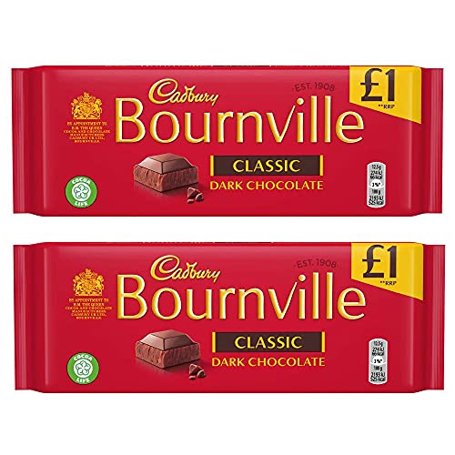 Cadbury Bournville Classic Dark Chocolate, 2 x 100 g
