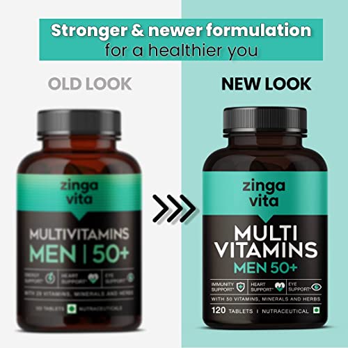 Zingavita Multivitamin For Men 50+ With Vitamins, Minerals & Herbs 120 Tablets