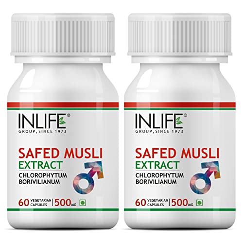 INLIFE Safed Musli Extract, 500mg (60 Vegetarian Capsules) (2-Pack)