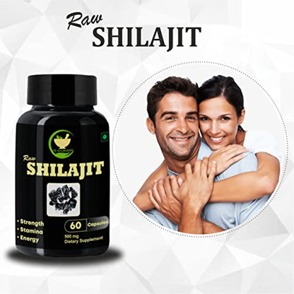 FIJ AYURVEDA Raw Shilajit Capsule - 500mg 60 Capsules