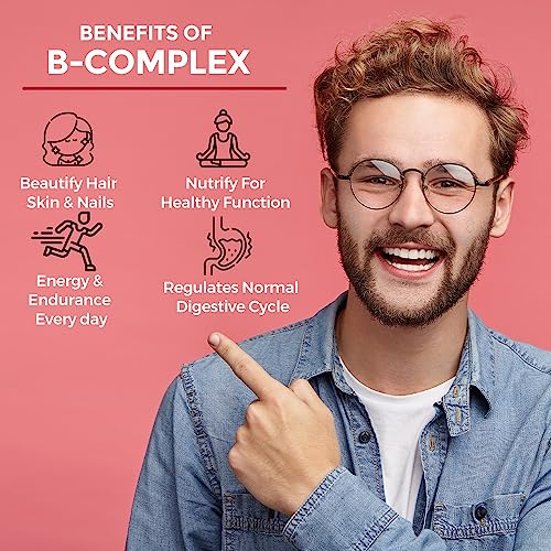 Simply Herbal Vitamin B Complex Capsules Vitamin B12 B1, B2, B3, B5, B6, B7, B9, Methylcobalamin, Biabolism & Support Healthy Brain Function Pack of 2