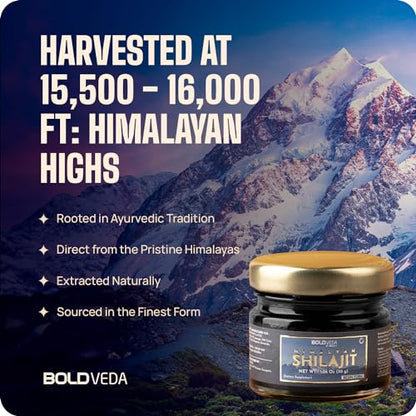 BOLDVEDA Shilajit Resin Pure Himalayan Shilajeet Resin 15g