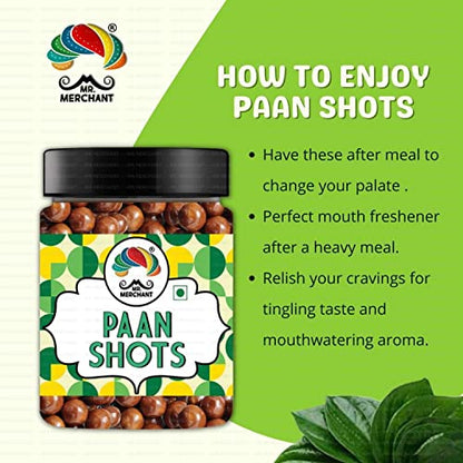 Mr. Merchant Paan Shots (Instant Paan, Mouth freshener, Mukhwas) Pan Flavor Candy, 250g