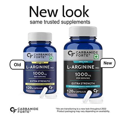 Carbamide Forte L Arginine 1000mg Supplement Per Serving - 120 Veg Capsules