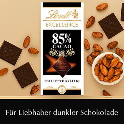 LINDT EXCELLENCE 85% Cocoa Extra Fine Dark Chocolate 100g