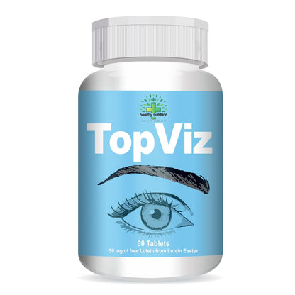 Healthy Nutrition - Just for the Health of it Topviz (50 mg) Eye Care Supplement with Lutein and Zea, Blue light & Digital Gaurd 60 Vegetarian Tablets