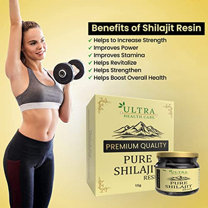 Ultra Health care Shilajit Resin for Energy, Focus and Vitality | 15gm