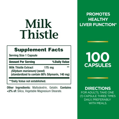 Nature Bounty Milk Thistle 175mg, 100 Capsules