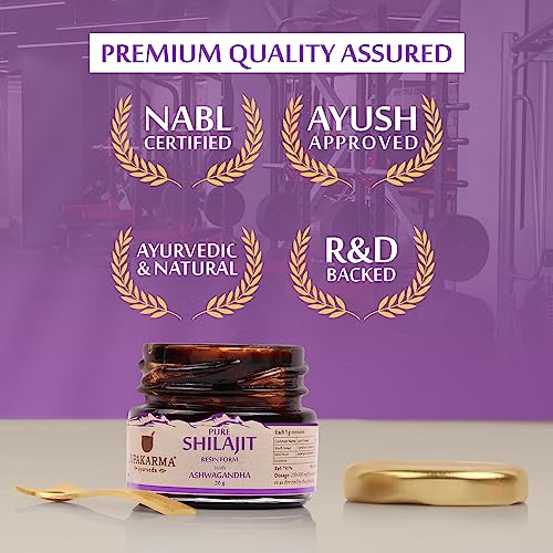 UPAKARMA Ayurveda 100% Ayurvedic, Original & Pure Shilajit/Shilajeet Resin Form with Ashwagandha - 20g