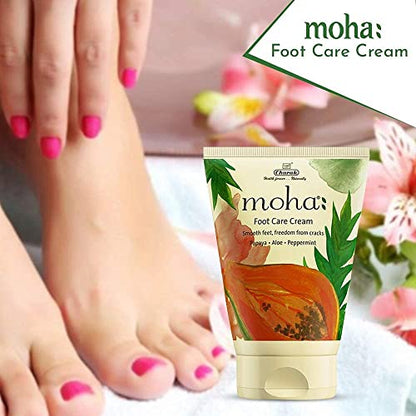 moha: Foot Cream For Rough, Dry and Cracked Heel, Feet Cream For Heel Repair With Benefits Of AleoVera, Papaya & Peppermint (200 gram)