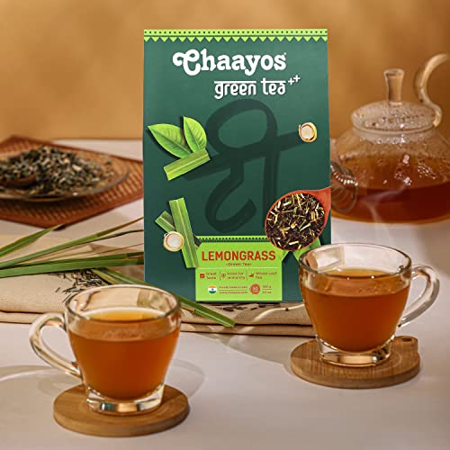 Chaayos Lemongrass Green Tea | Lemongrass Tea | Whole Leaf Loose Tea - 100g [50 Cups]