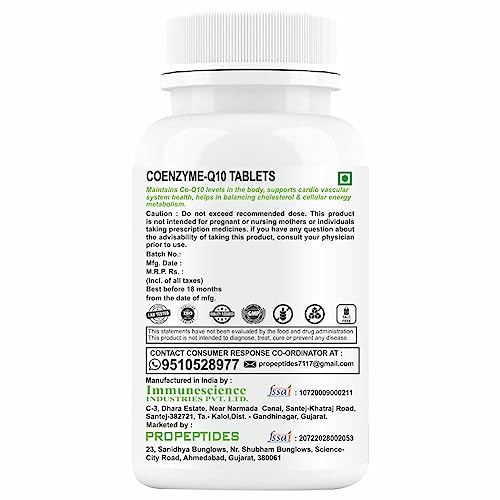 PROPEPTIDES Coq10 Supplement, Coenzyme Q10 300mg (Ubiquinol) Tablet with Omega 3, Alpha Lipoic Acid,Health, Energy, And Antioxidant Support 60 Tablets