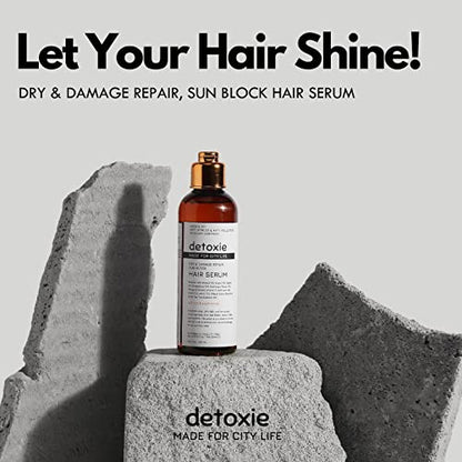 Detoxie Sun-Block Hair Serum |Light & Non-Greasy | For Thicker, Denser, & Healthier Hair | Almond, Ay Oils, Bhringraj Extract |All Hair Types | 100 ml