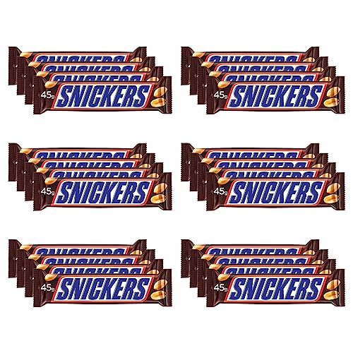 Snickers Chocolate Pack | Peanut Filled Chocolate Bars | Soft Nougat and Caramel | Chocolate Bar Pack | 45g (Pack of 24)