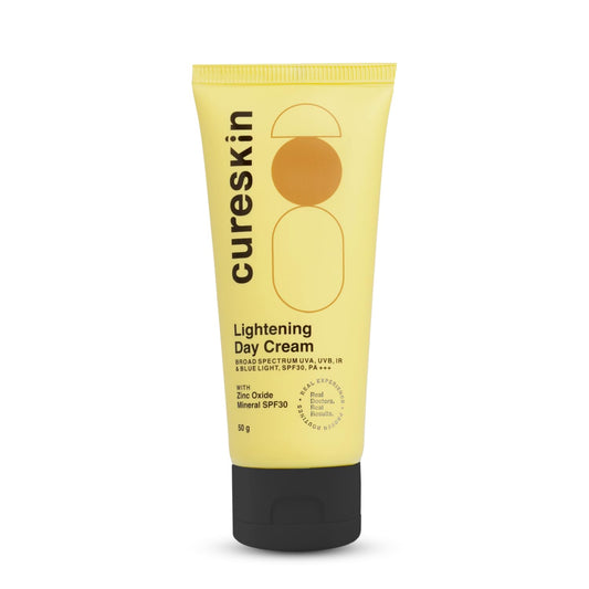 Cureskin Lightening Day Cream SPF30 | For All Skin Types & For Men & Women | Contains Zinc & MineralProtection | Non Comedogenic & No White Cast | 50g