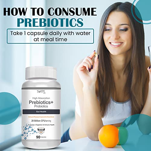 Vokin Biotech Prebiotics + Probiotics 20 Billion Cfu Supplement (90 capsules)