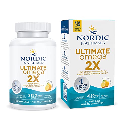 Nordic Naturals Ultimate Omega 2X | 2150 Mg Omega 3 Fish Oil Supplement EPA And DHA | Omega 3 For Opa 3 Lemon Fish Oil For Men And Women | 60 Softgels