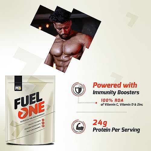 MuscleBlaze Fuel One Whey Protein, 24 g Protein, 5.29 g BCAA & 4.2 g Glutamic Acid (Mango, 1 kg / 2.2 lb)