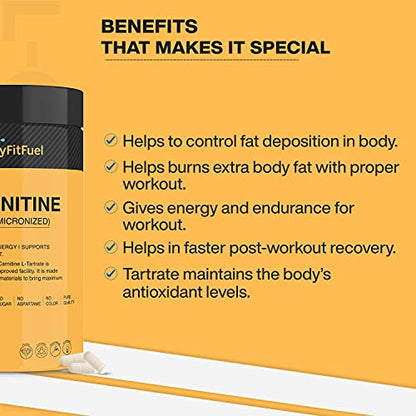 MyFitFuel L-Carnitine L-Tartrate (1500mg) 180 Capsules