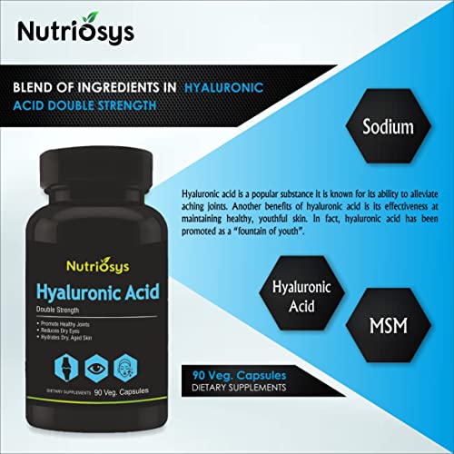 Nutriosys Hyaluronic Acid Double Strength - 90 Veg Capsules (Pack of 1)