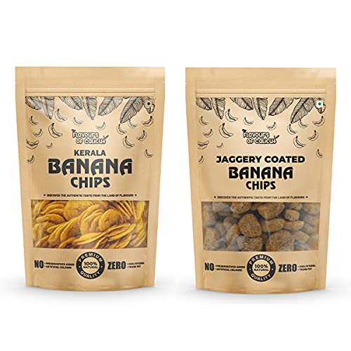 Flavours of Calicut - Onam Special Combo - Banana Chips (250g) & Jaggery Coated Banana Chips (250g) - 500g