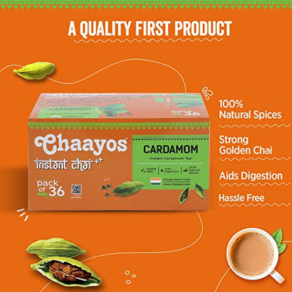 Chaayos Instant Tea Premix - Cardamom Tea (14g * 36 Sachets)