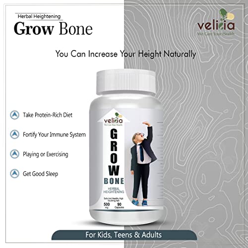 Velicia Grow Bone Body Growth Support Increase Height Supplement Pack of 90 Capsules