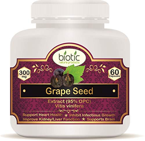 Biotic Natural Grape Seed Extract - Grapeseed Capsule - 60 Veg Capsules