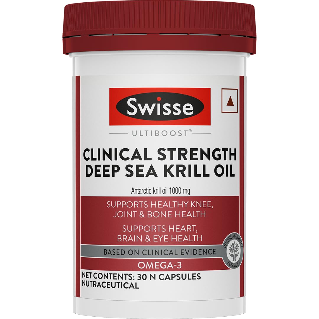 Swisse Antarctic Krill Oil - 1000mg Krill Oil In Each Capsule, Manufactured In Australia - Supports alth with Astaxanthin & Phospholipids (30 Capsule)