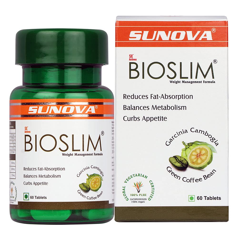 SUNOVA Bioslim- Weight Management Formula | Made up of Garcinia Cambogia and Green Coffee Bean Extracts – 60 Tablets x Pack of 12