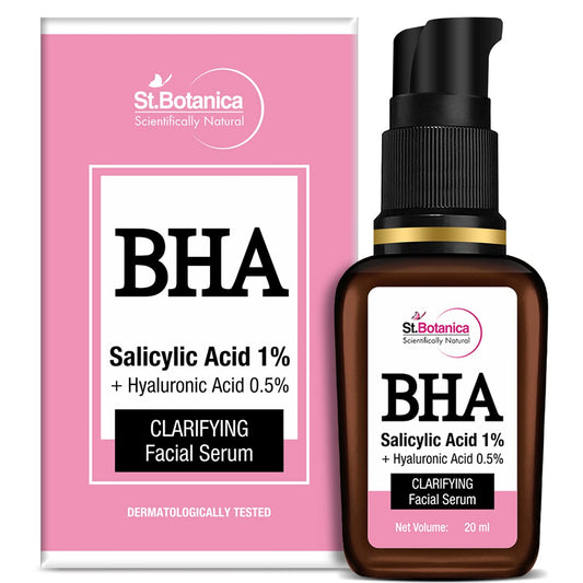 St.Botanica Salicylic Acid 1% + HA Face Serum, 20ml with Salicylic Acid & Hyaluronic Acid | No Parabens & Sulphates | Cruelty Free & Vegan