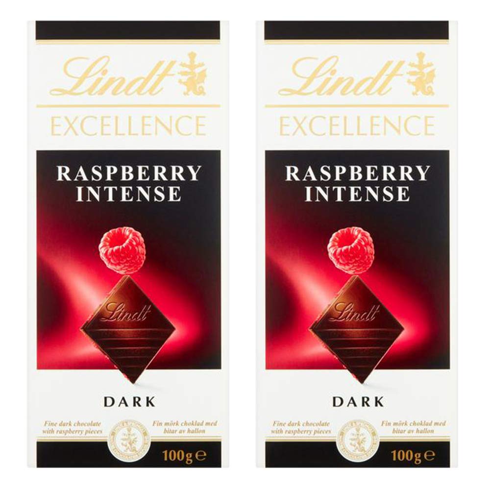 Lindt Excellence Raspberry Intense Dark Chocolate, 2 x 100 g