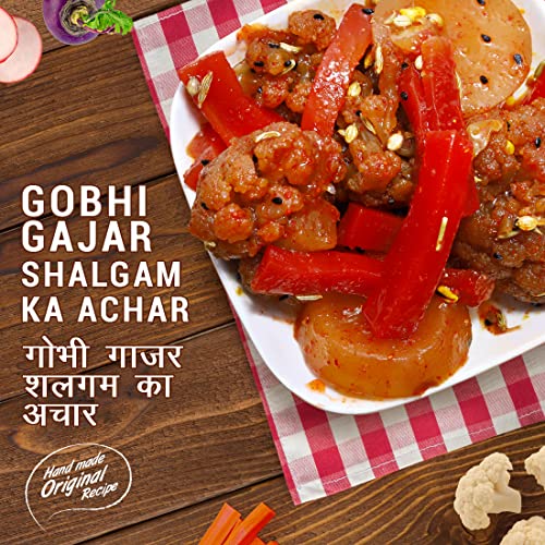 Add me Home Made Sweet Mixed Pickle of Gobhi Gajar Shalgam Achar, 600 gm