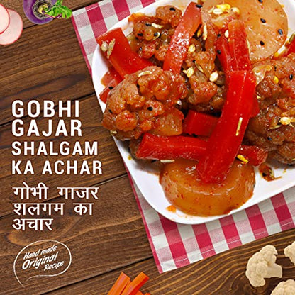 Add me Home Made Sweet Mixed Pickle of Gobhi Gajar Shalgam Achar, 600 gm