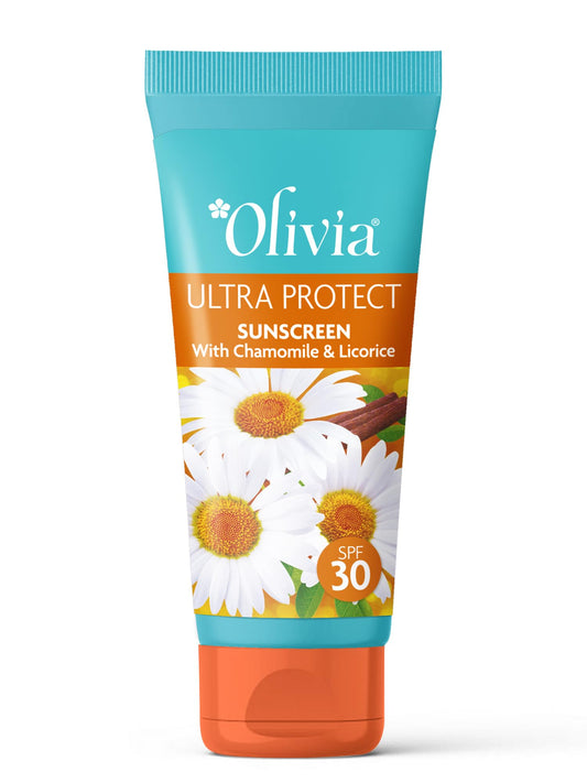 Olivia Sunscreen SPF 30 with UVA, UVB Protection | Sunscreen SPF 30 for For Even Toned & Glowing Skirotection | Ultra Protect ++ For Men & Women - 50g