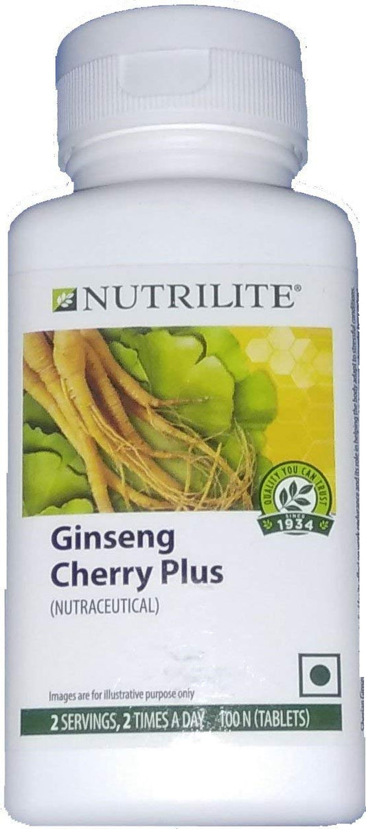 Amway Nutrilite Ginseng Cherry Plus Tablets for Unisex, 100N Pack