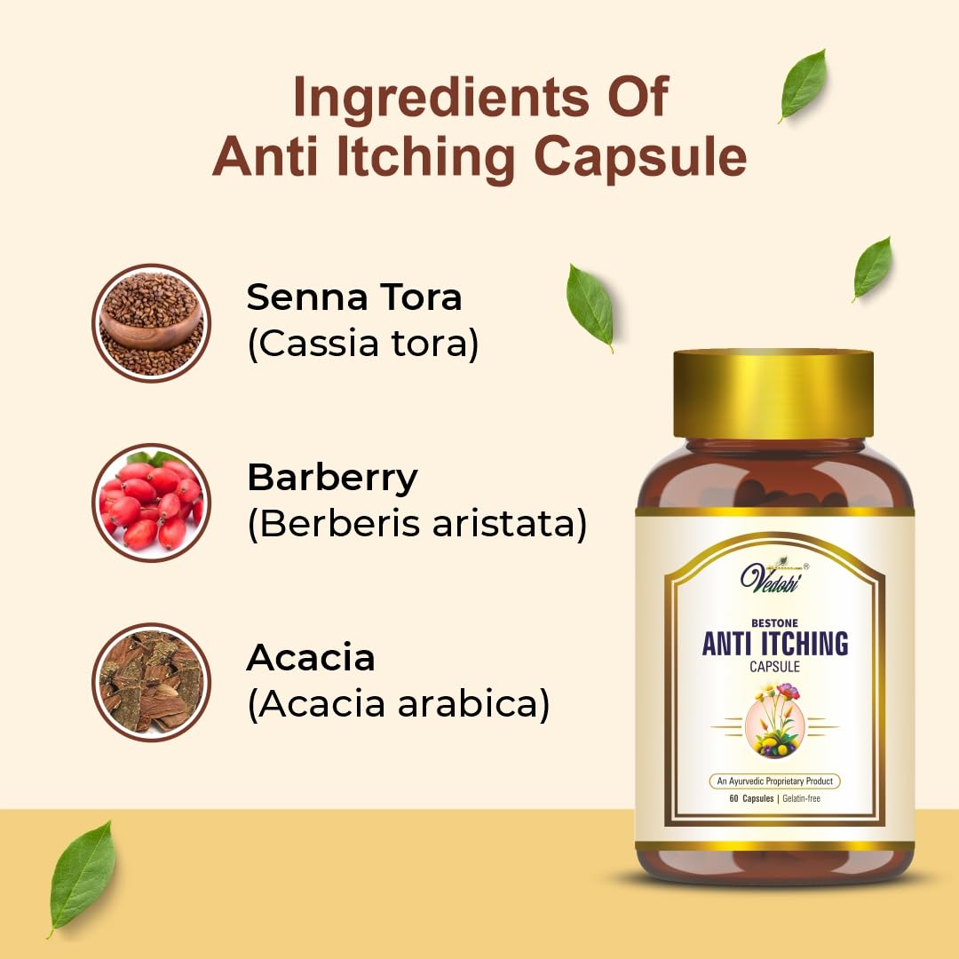 Vedobi Bestone Anti Itching Capsules | 60 capsule | Itching and Skin Problems | Health & wellness Product | 100 gm
