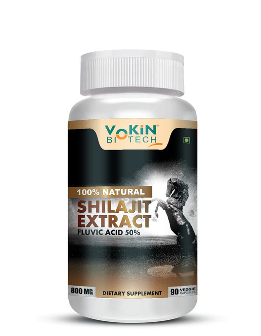Vokin Biotech Pure Shilajit/Shilajeet Extract 800mg Capsules for Stamina, Enhanced Performance & Muscle Growth – (90 Caps)