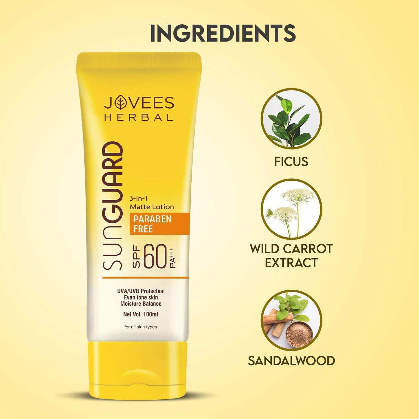 Jovees Argan Sun Guard Lotion SPF 60 PA++++ (100ml)