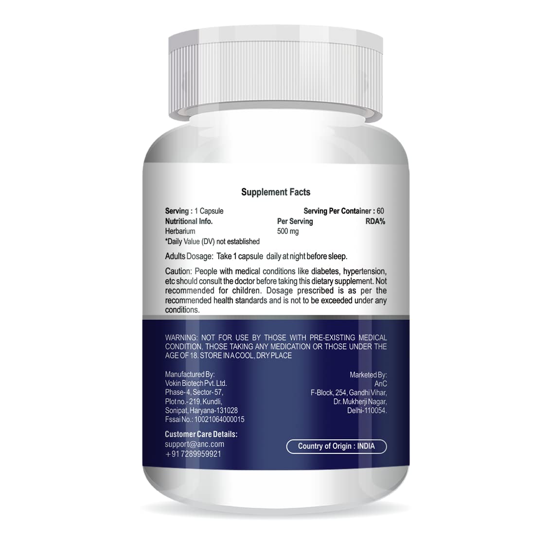 ANC Herbarium 500mg Support Supplements to Protects Liver, Heart, Lungs, Stomach & Skin from Parasites For Men & Women 60 Capsules (Pack of 1)