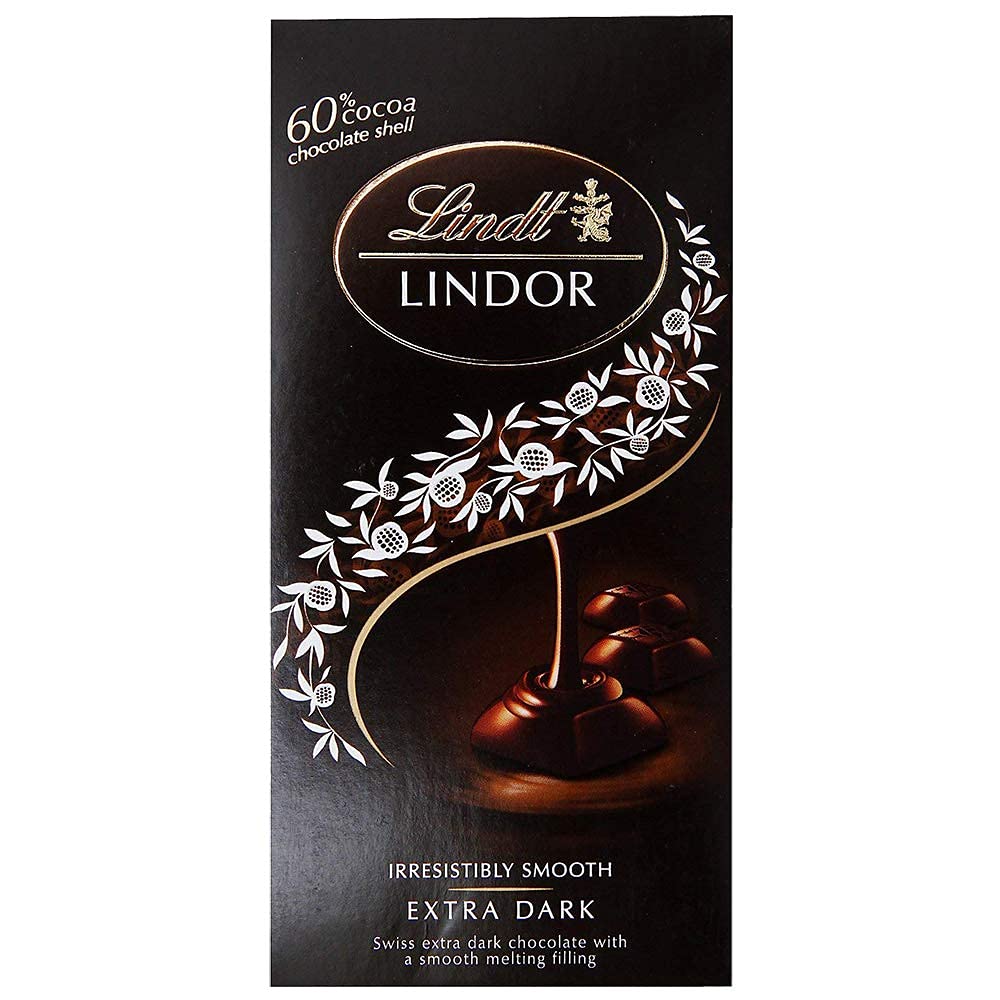 Lindt Lindor Irresistibly Smooth Extra Dark Chocolate, 100gm - (Pack of 2)