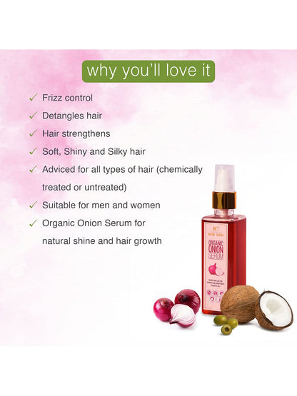 KEHAIRTHERAPY KT Professional Advanced Haircare Organic Onion Serum - 100 ml For Reduce Hair Fall & Promote Hair Growth