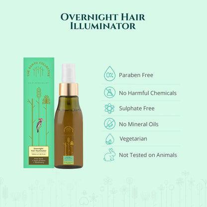 THE EARTH COLLECTIVE Overnight Hair Serum Illuminator - Makes Hair Radiant And Easy To Manage - Contains No Harmful Chemicals, 100 Ml